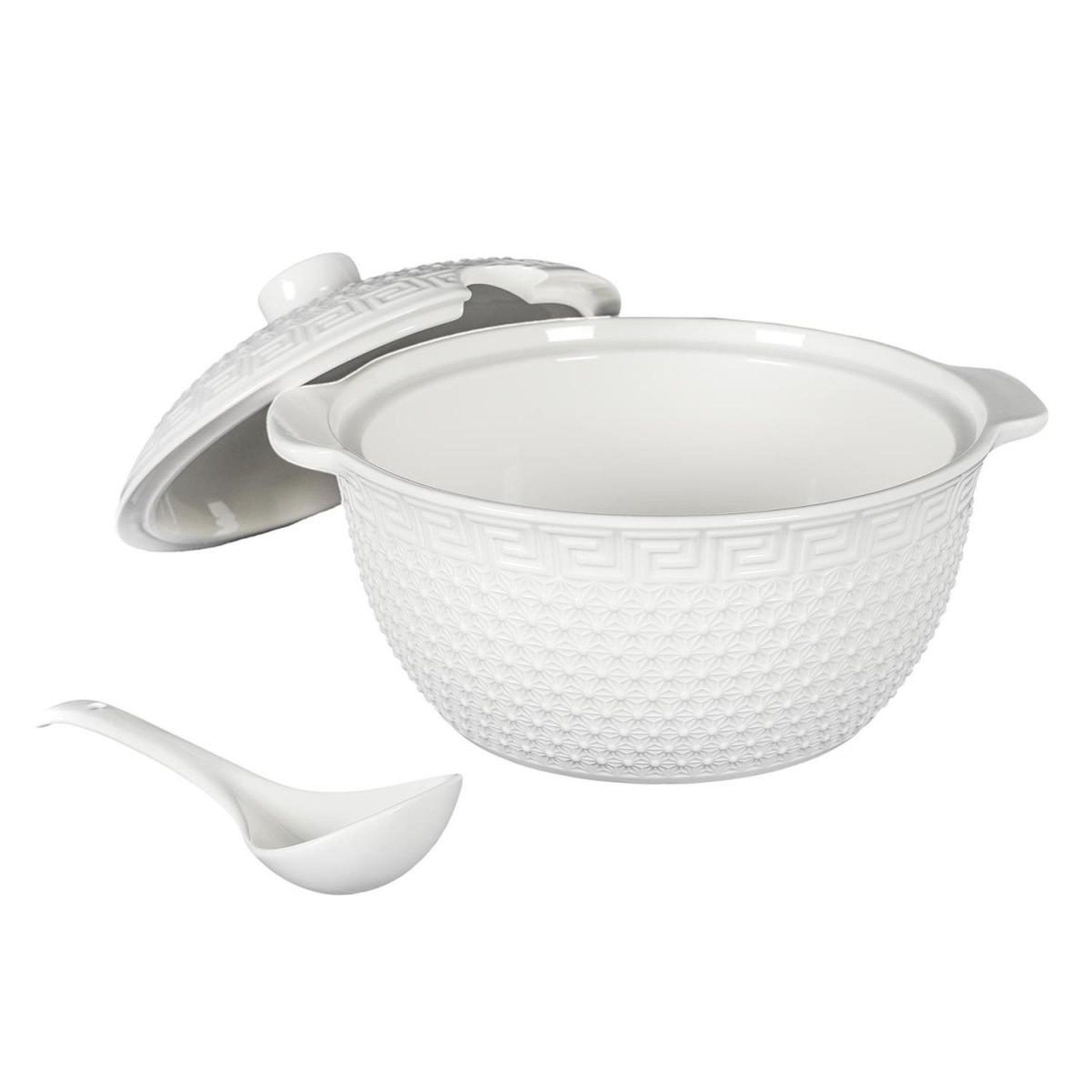Voir la diapositive 5 : The Home Deco Factory Service à Soupe 8 Pièces  Clélia  42cm Blanc