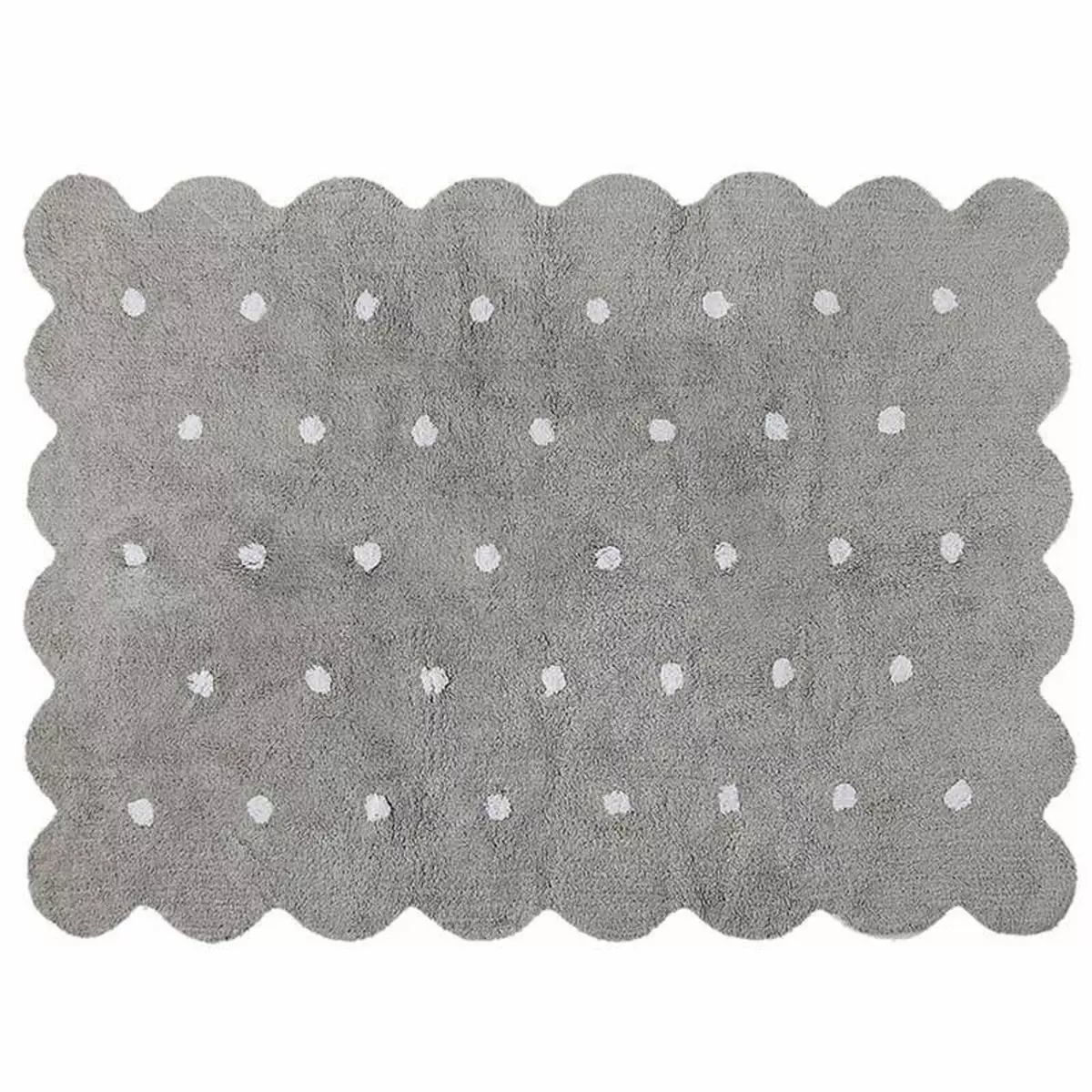Lorena Canals Tapis coton forme biscuit - gris - 120 x 160
