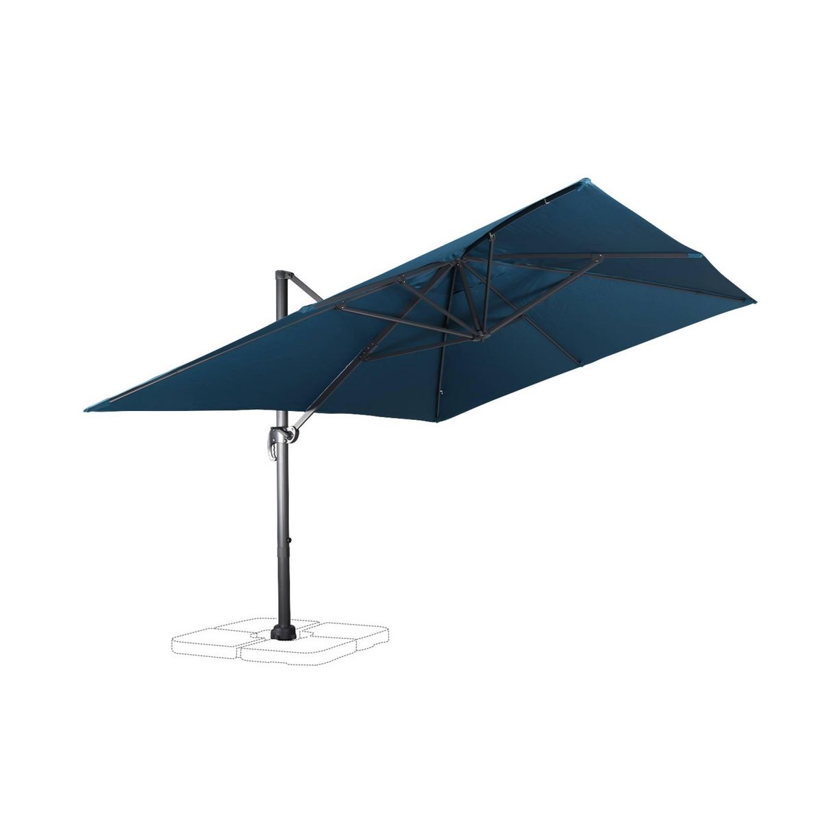 SWEEEK Parasol déporté rectangulaire 3x4m - Wimereux - Parasol excentré inclinable dans 5 positions, rotatif à 360°