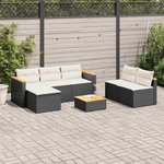 VIDAXL Salon de jardin 5 pcs avec coussins noir resine tressee acacia