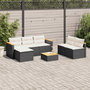 Voir la diapositive 1 : VIDAXL Salon de jardin 5 pcs avec coussins noir resine tressee acacia