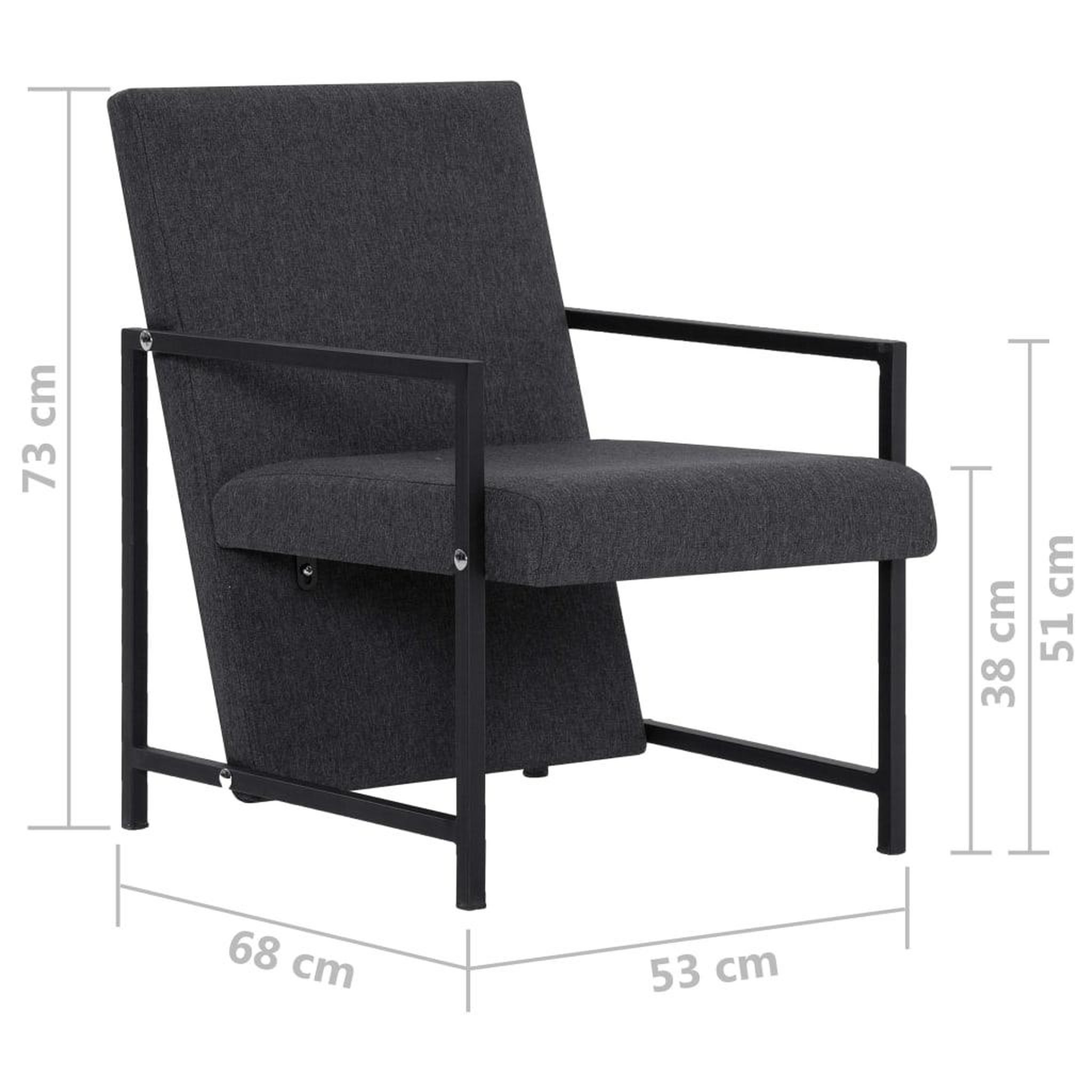 Voir la diapositive 6 : VIDAXL Fauteuil gris tissu