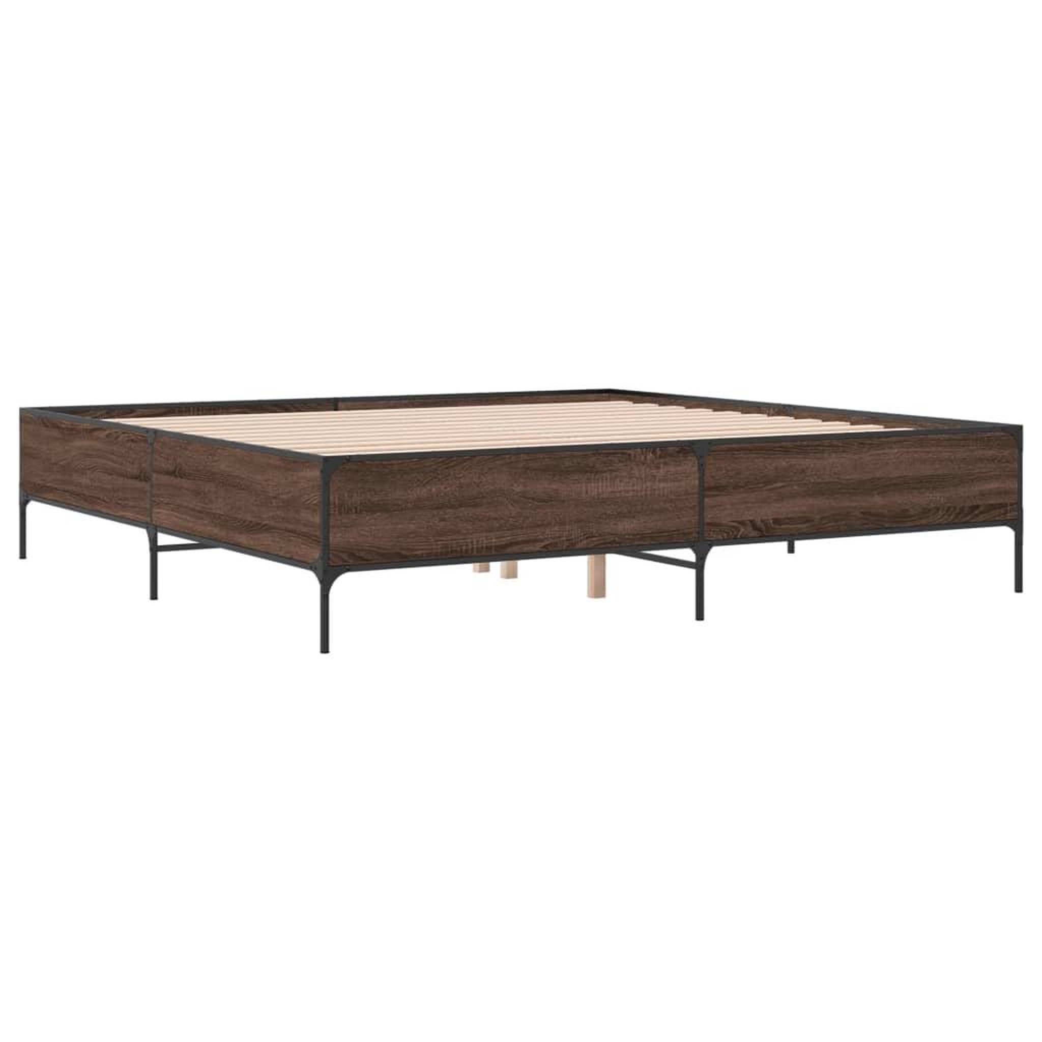 Voir la diapositive 3 : VIDAXL Cadre de lit sans matelas chene marron 200x200 cm