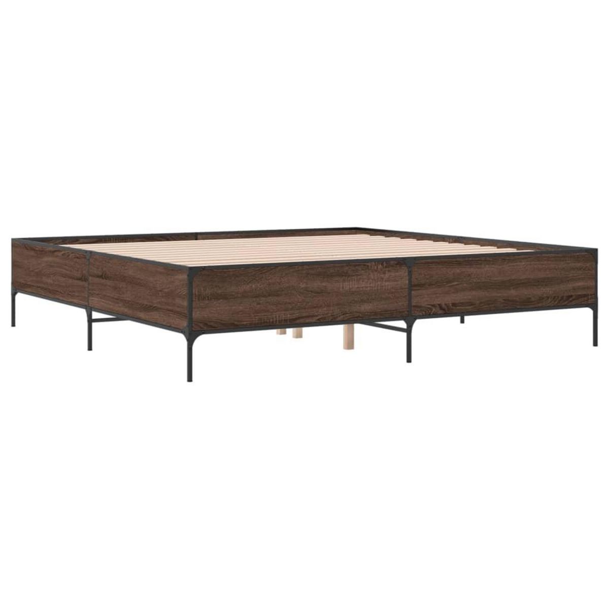 VIDAXL Cadre de lit sans matelas chene marron 200x200 cm