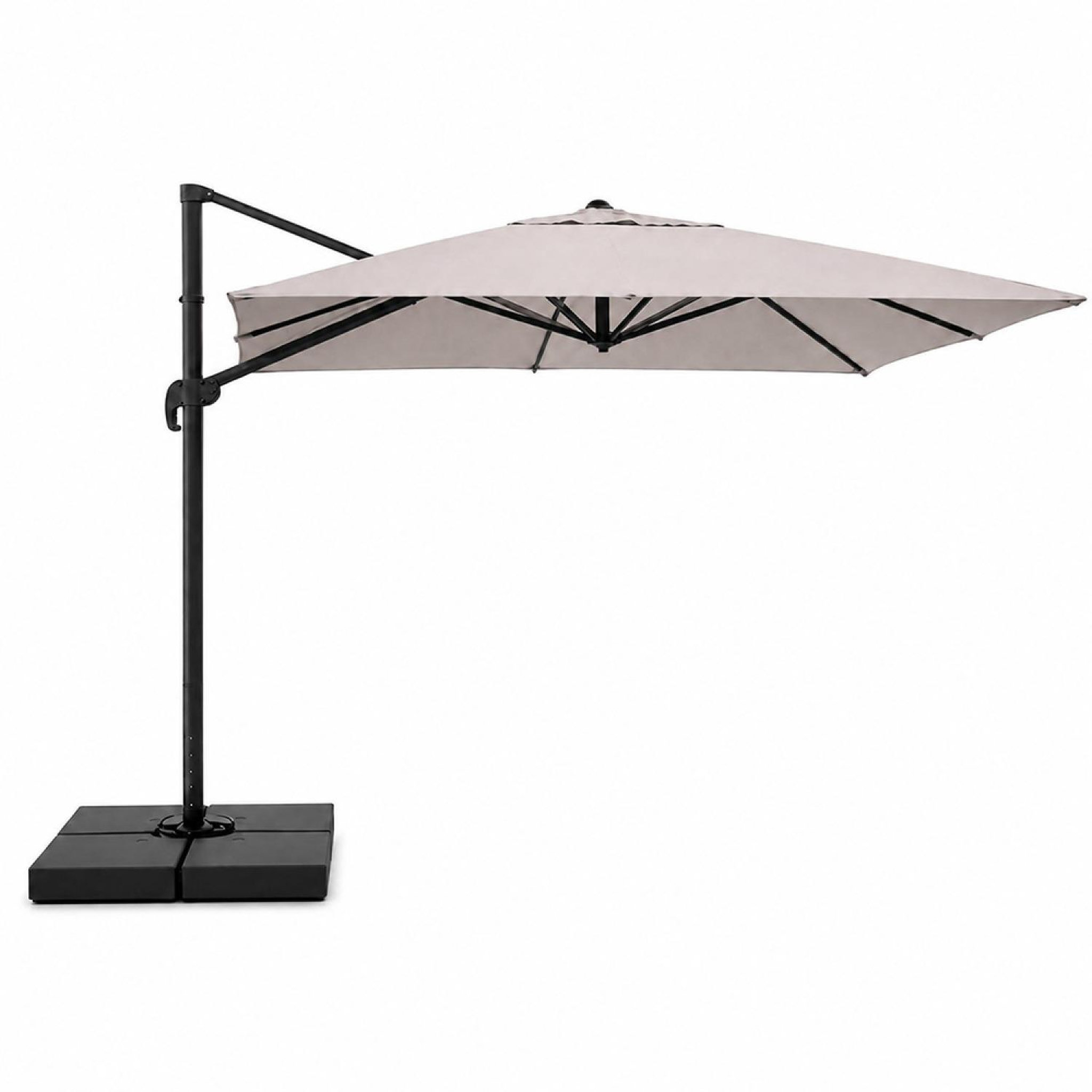 CONCEPT USINE Parasol rectangulaire 3x4 déporté rotatif gris en aluminium cezir