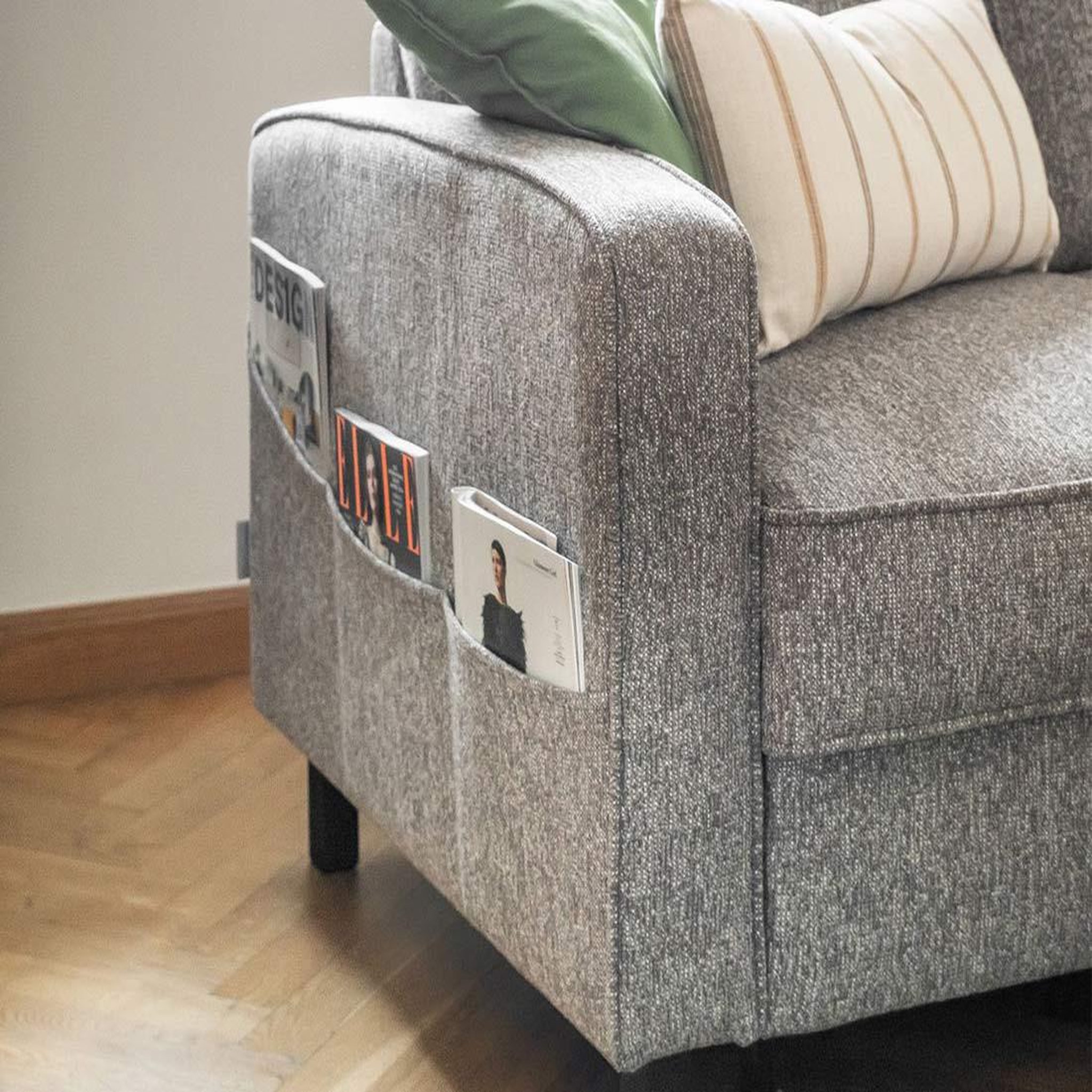 Voir la diapositive 4 : BEST MOBILIER Molly - canapé d'angle droit 5 places convertible en tissu