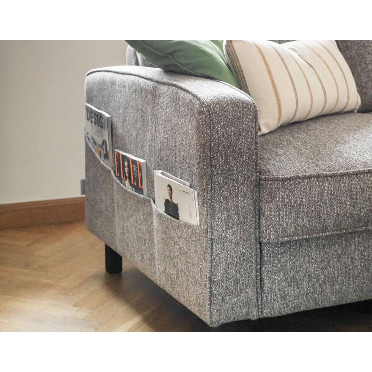 BEST MOBILIER Molly - canapé d'angle droit 5 places convertible en tissu