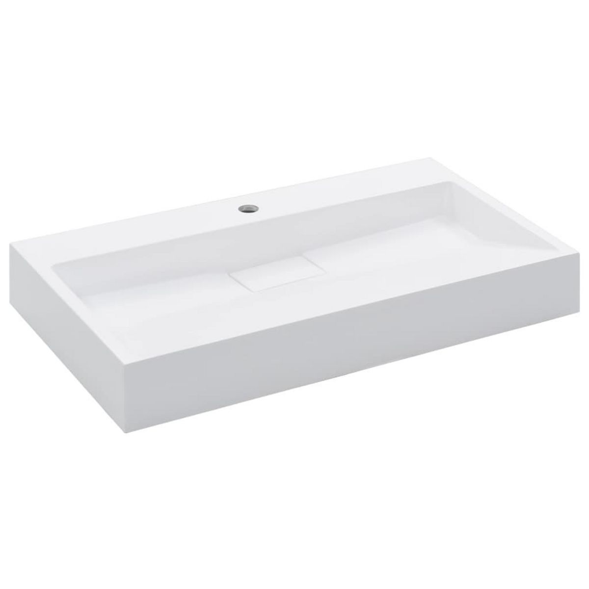 VIDAXL Lavabo 80x46x11 cm Fonte minerale/marbre Blanc