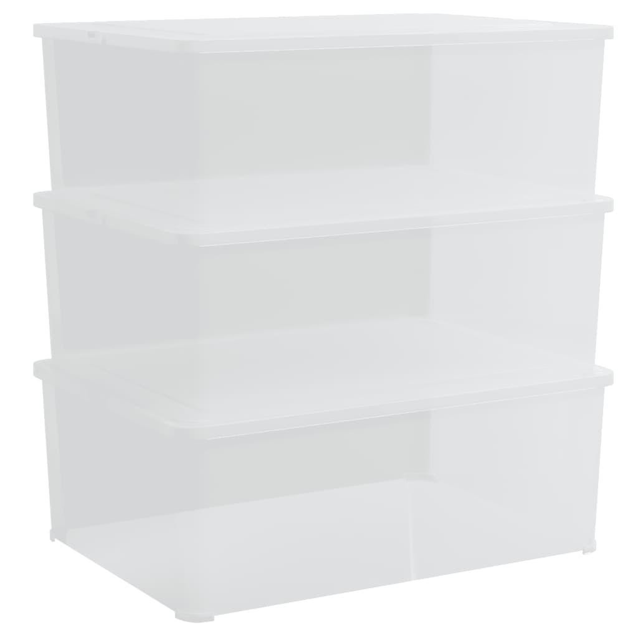 Voir la diapositive 2 : VIDAXL Boîtes de rangement en plastique 3 pcs 10 L empilables