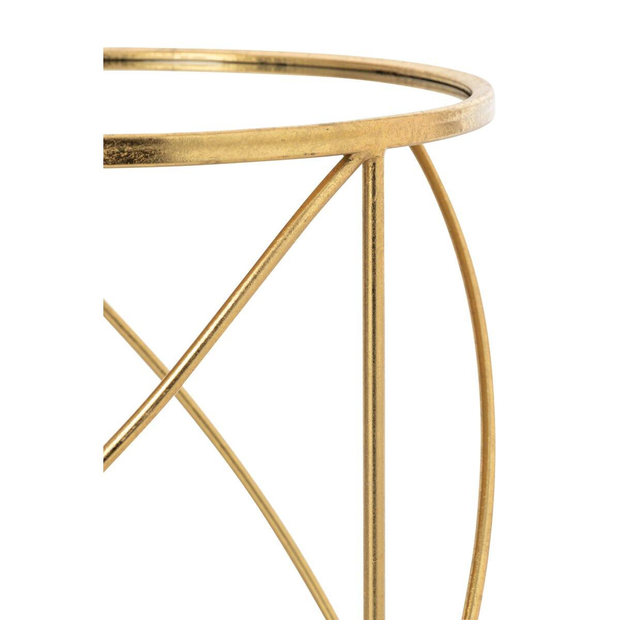 Voir la diapositive 3 : J-LINE Lot de 2 tables d'appoint  ingrid  70cm doré