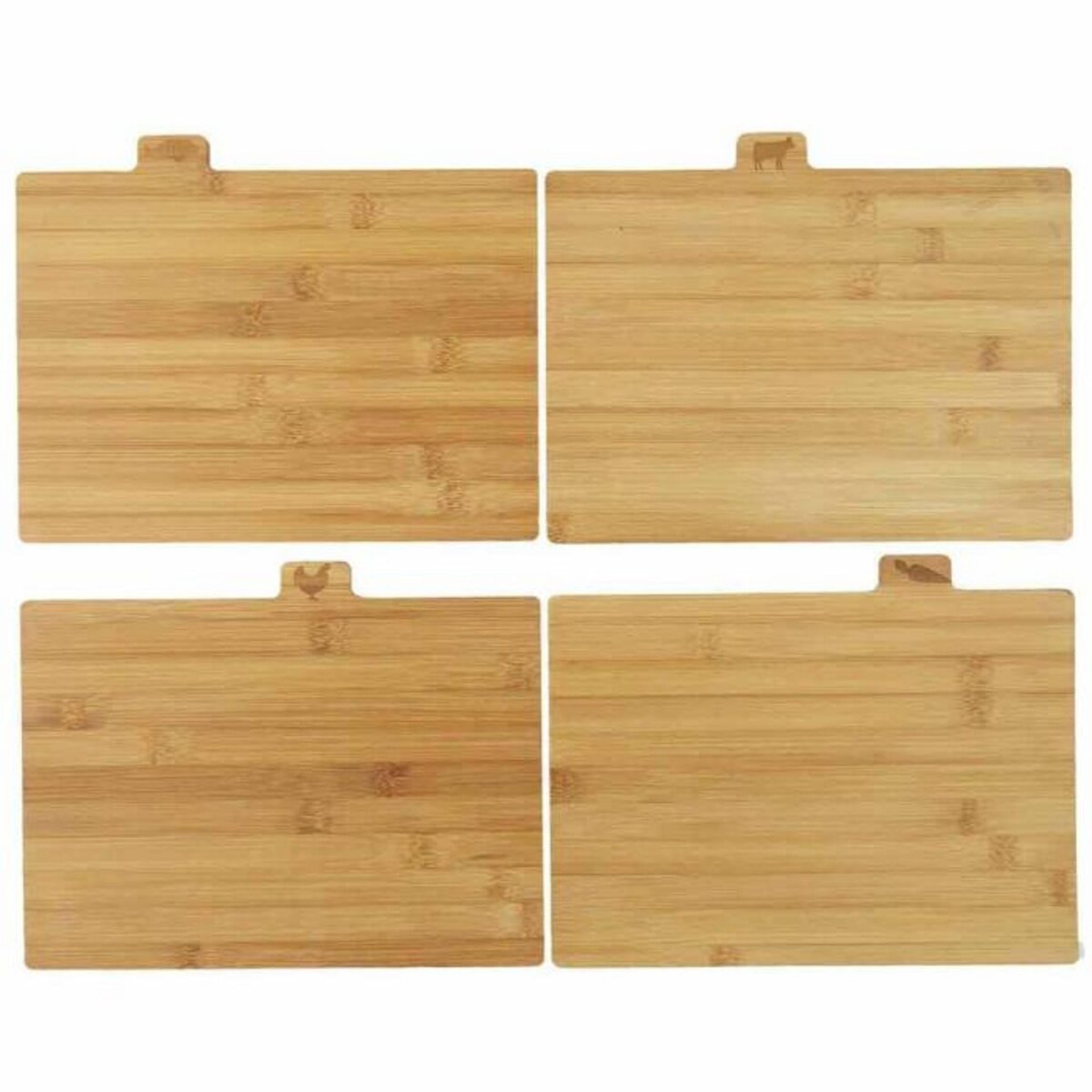 Paris Prix Lot de 4 Planches à Découper  Socle  29cm Naturel