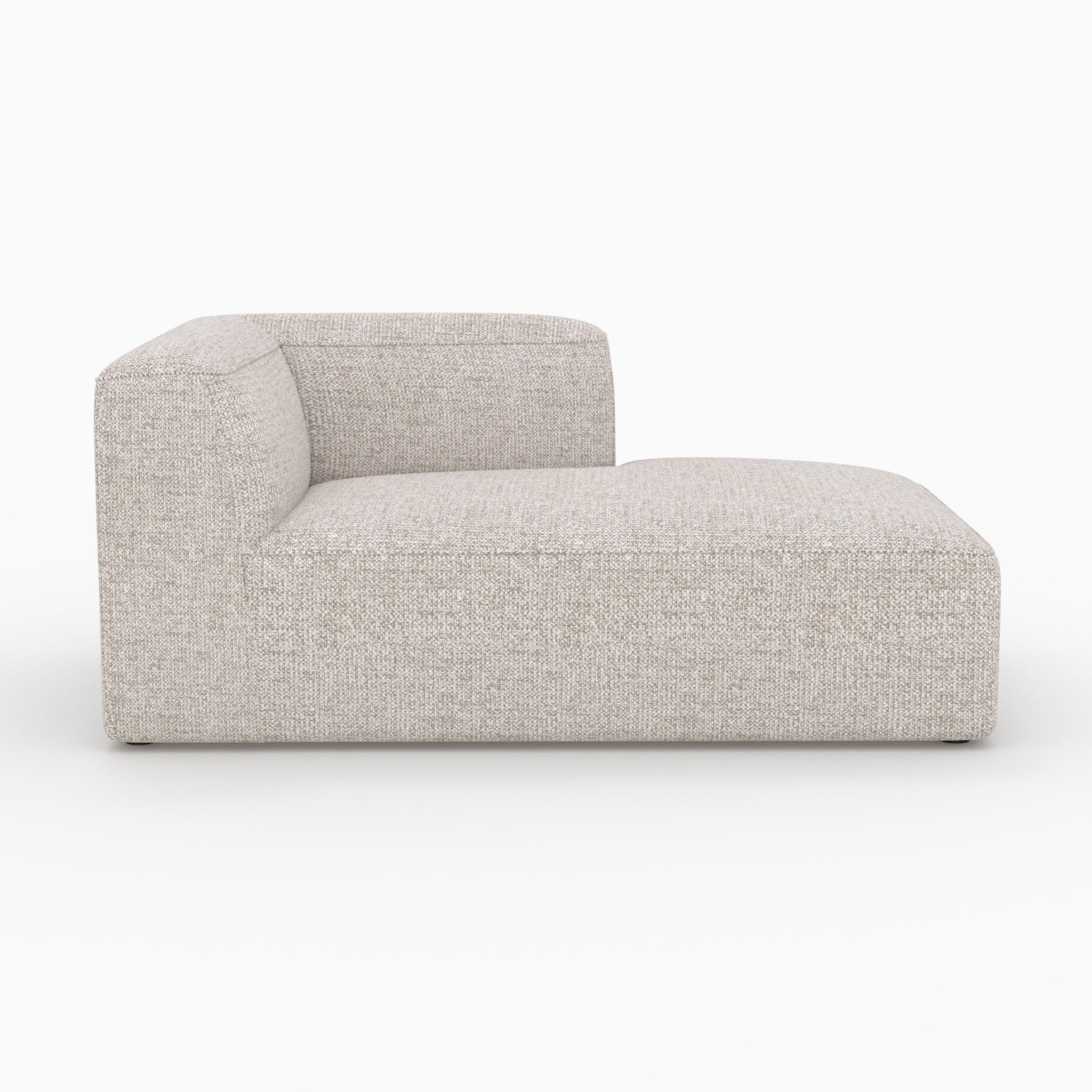 Voir la diapositive 2 : MAISON PAVANE Canapé d'angle droit modulable en tissu beige 4 places-hestia