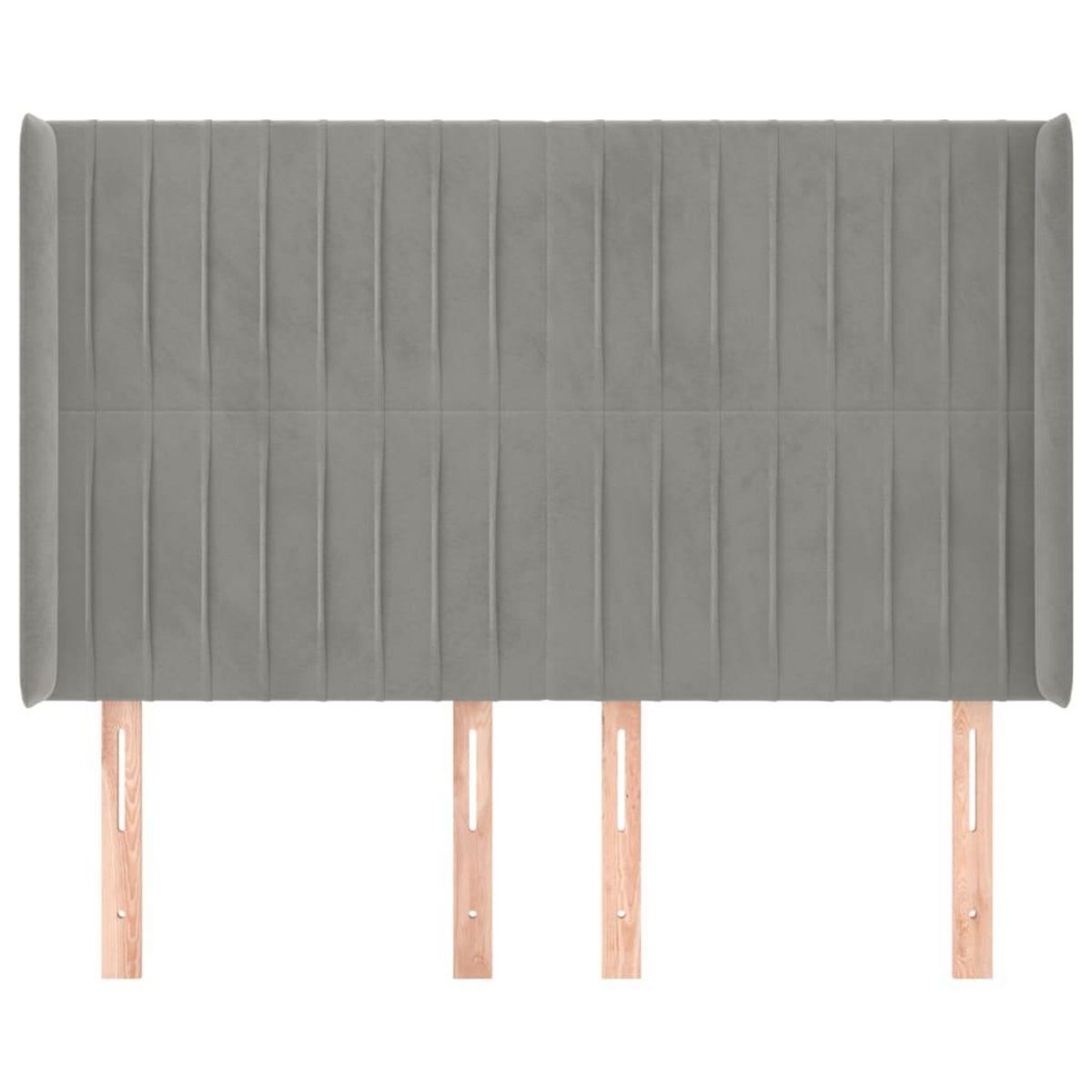 VIDAXL Tete de lit avec oreilles Gris clair 147x16x118/128 cm Velours