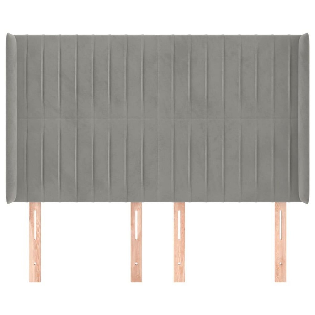 VIDAXL Tete de lit avec oreilles Gris clair 147x16x118/128 cm Velours