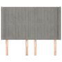 Voir la diapositive 3 : VIDAXL Tete de lit avec oreilles Gris clair 147x16x118/128 cm Velours