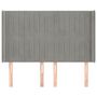 Voir la diapositive 3 : VIDAXL Tete de lit avec oreilles Gris clair 147x16x118/128 cm Velours