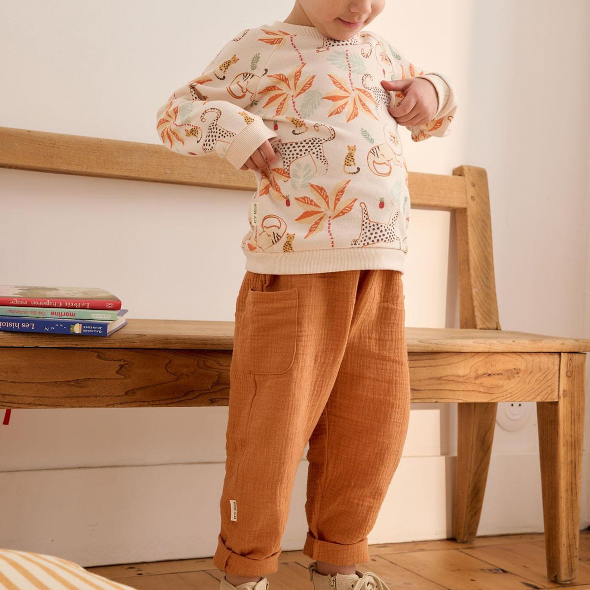 Petit Béguin Ensemble enfant sweat et pantalon en gaze de coton Tango