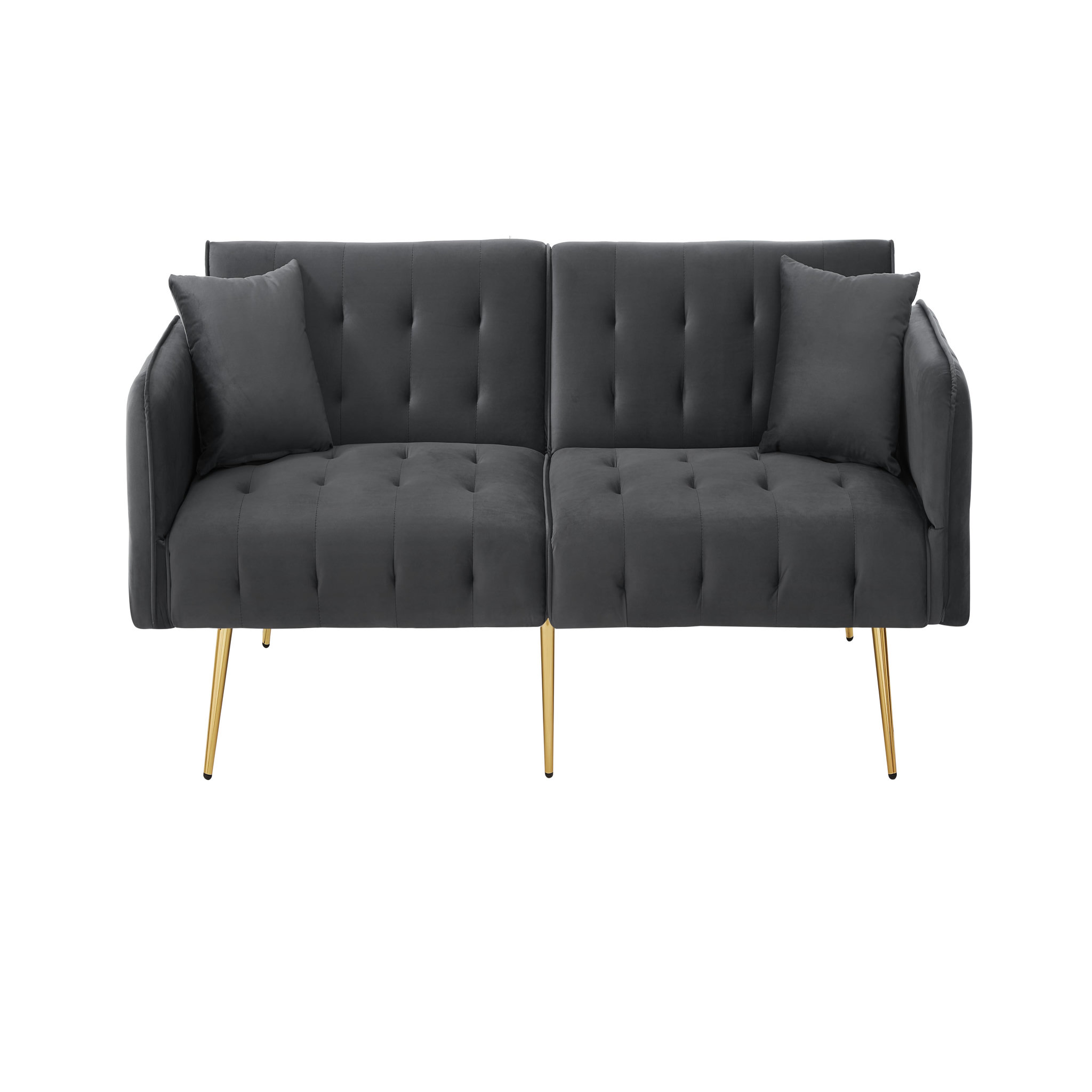 Voir la diapositive 1 : MERAX Canapé droit convertible 2 pl velours