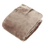 ATMOSPHERA Plaid en Flanelle Uni  Ollis  240x260cm Beige Lin