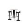 Voir la diapositive 4 : Paris Prix Ensemble Table de Bar & 2 Tabourets  Tempe & Adesto  105cm Noyer & Noir
