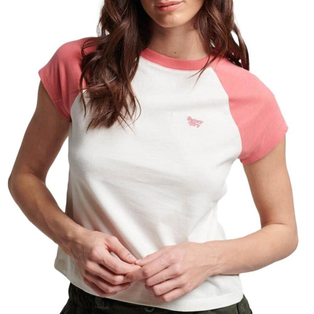 SUPERDRY T shirt Rose/ Femme Superdry Raglan