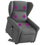 VIDAXL Fauteuil de massage inclinable Gris fonce Tissu