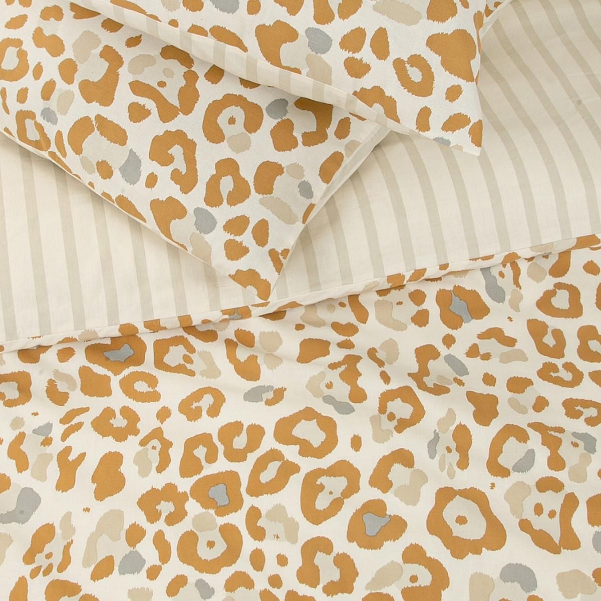 FUTURE HOME Parure de lit 2 personnes imprimé léopard réversible