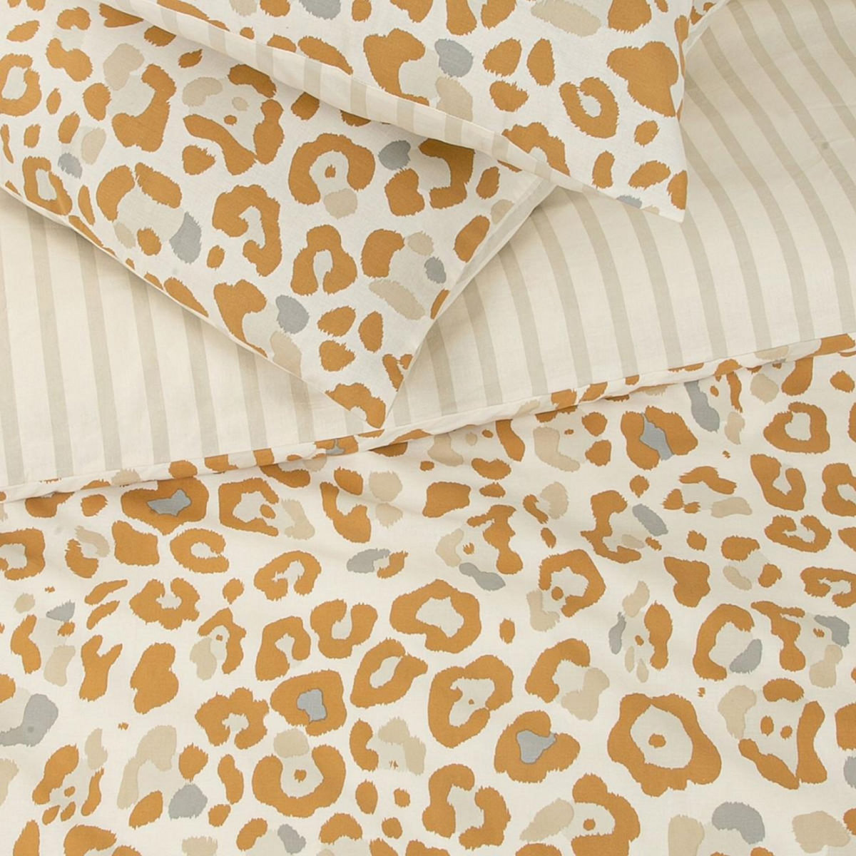 FUTURE HOME Parure de lit 2 personnes imprimé léopard réversible