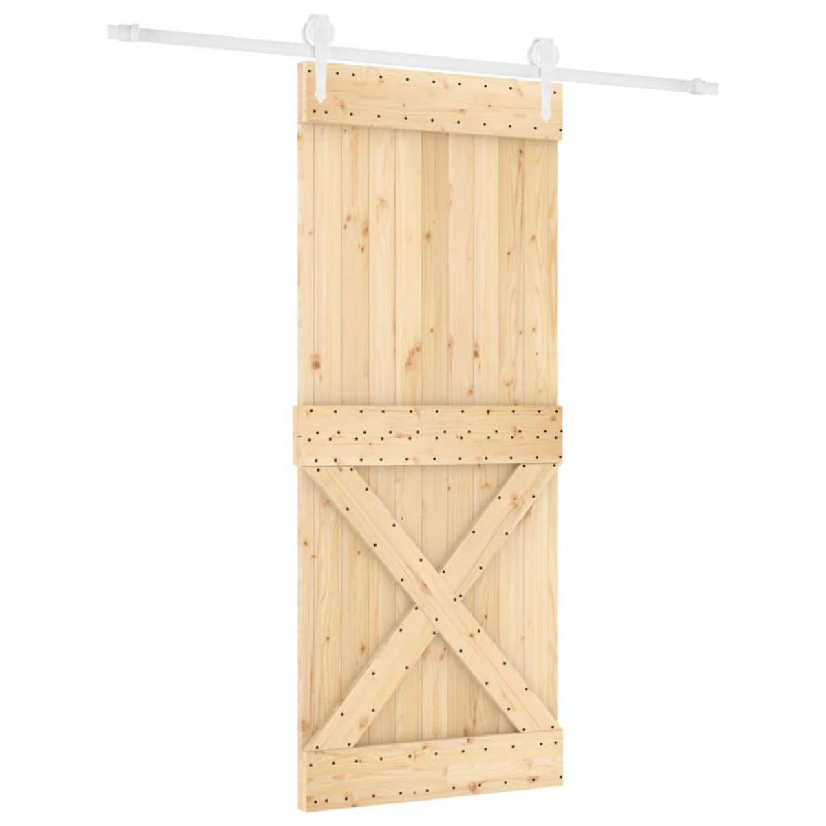 VIDAXL Porte coulissante et kit de quincaillerie 85x210 cm pin massif