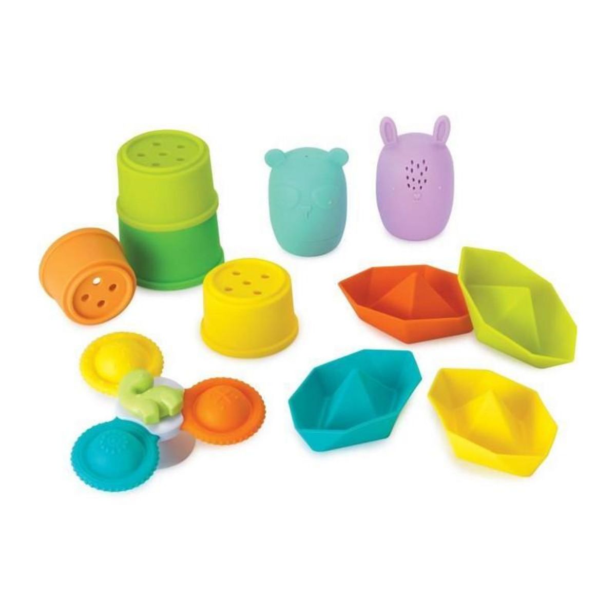 INFANTINO Coffret de bain - INFANTINO - 315341 - 11 pieces - Silicone