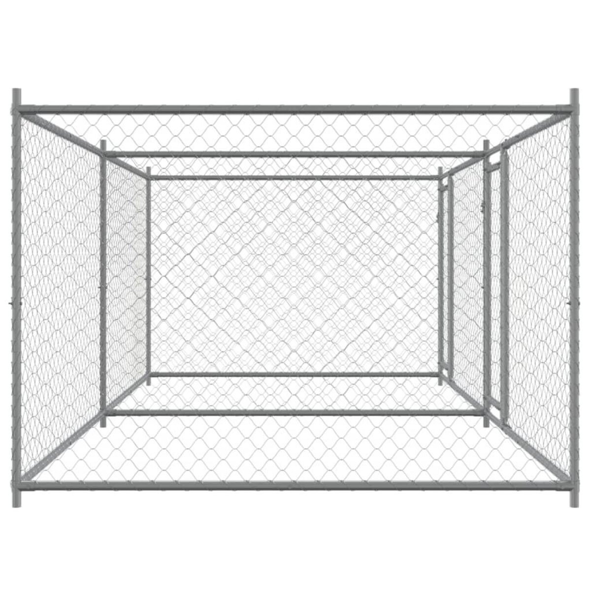 VIDAXL Cage pour chien avec portes gris 4x2x1,5 m acier galvanise