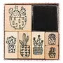 RICO DESIGN 6 tampons en bois avec encreur - cactus