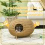Voir la diapositive 6 : PAWHUT Panier pour chat en résine tressée imitation rotin grand confort dim. 55L x 36l x 42H cm coussin moelleux beige inclus