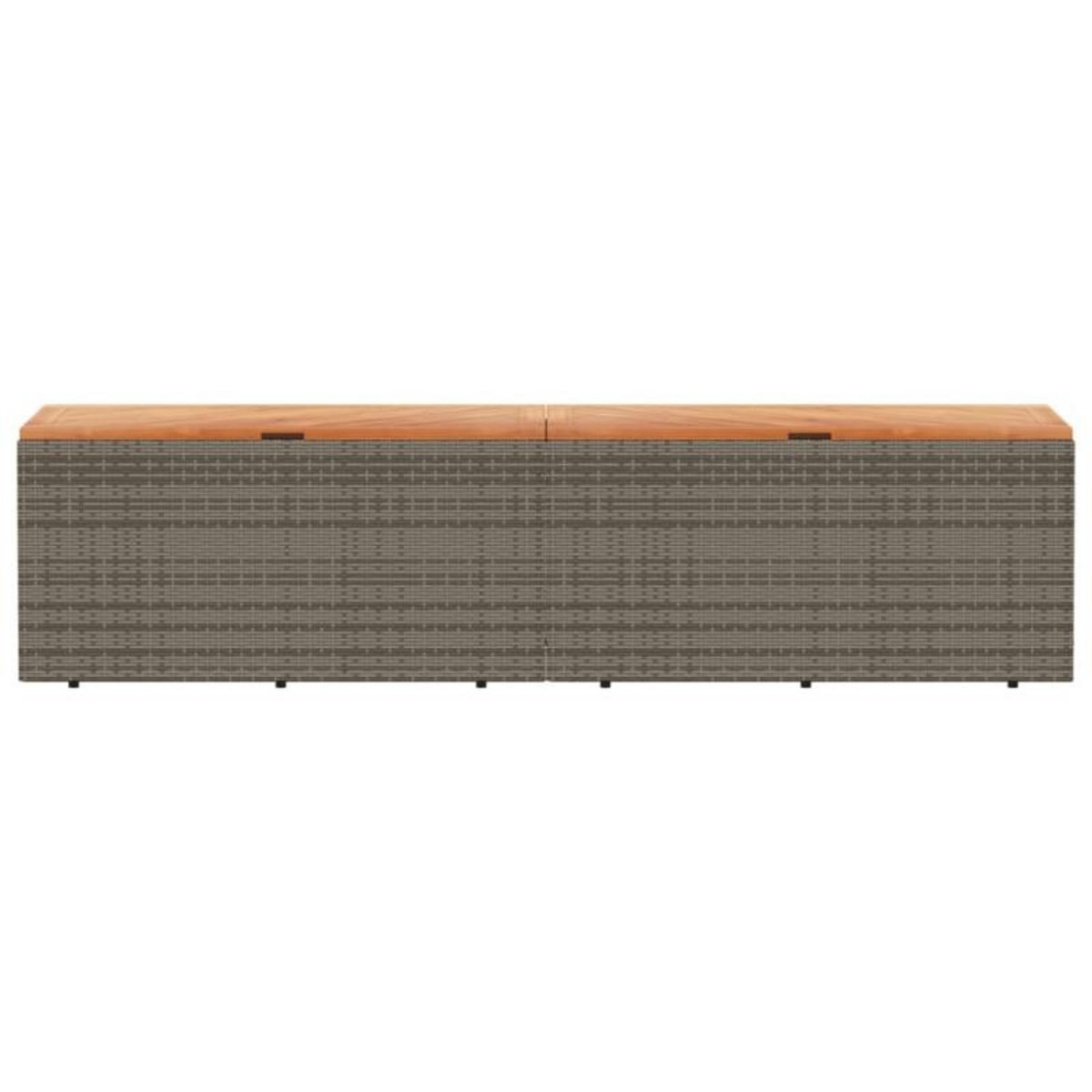 VIDAXL Boîte de rangement de jardin gris résine tressée bois d acacia