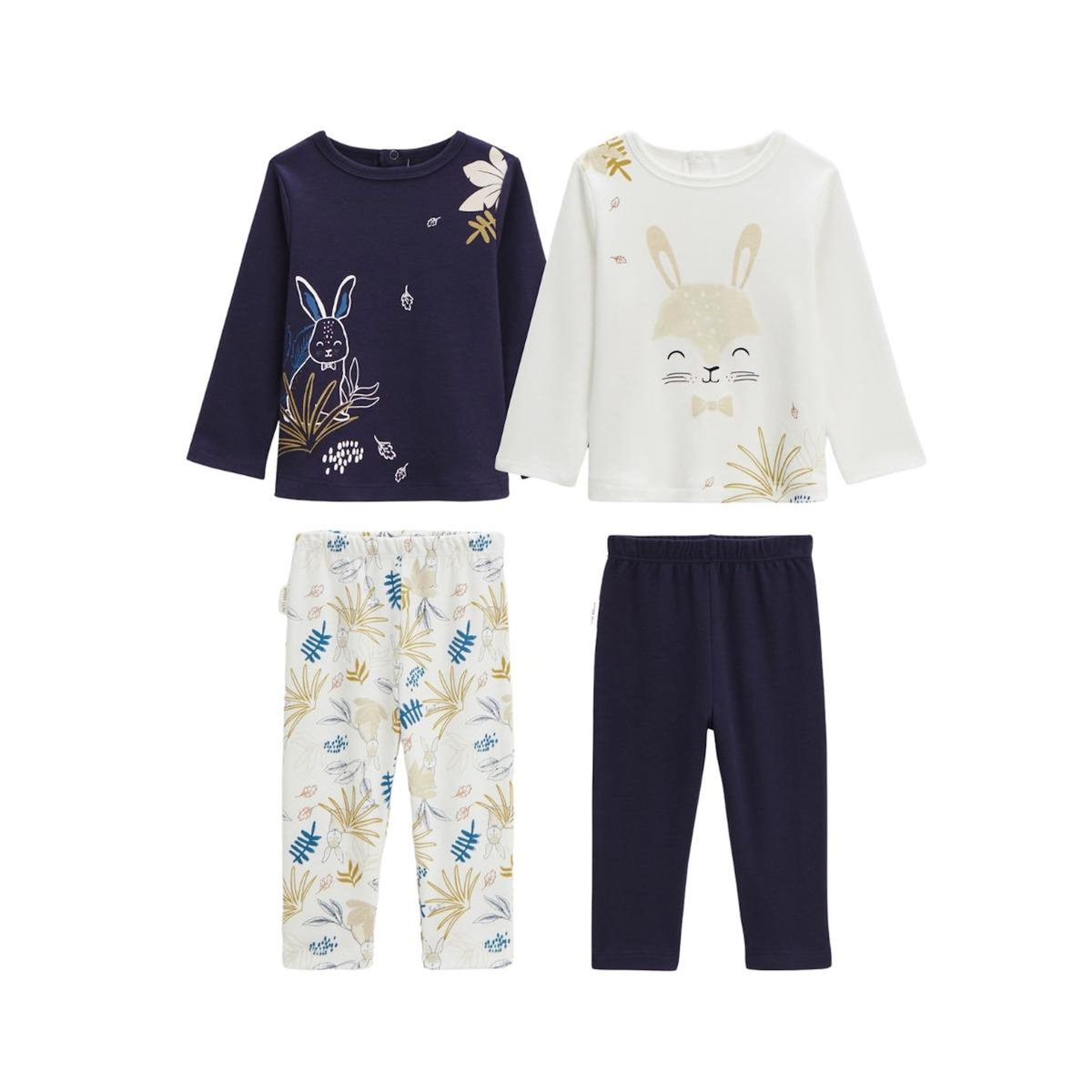 Petit Béguin Lot de 2 pyjamas bébé Gribouille