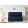 Voir la diapositive 2 : MARKET24 Banquette BZ DREAM - Tissu 100% Coton bleu foncé - Couchage 140x190 cm