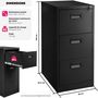 Voir la diapositive 6 : tectake Armoire de classement en métal en acier lâqué époxy noir