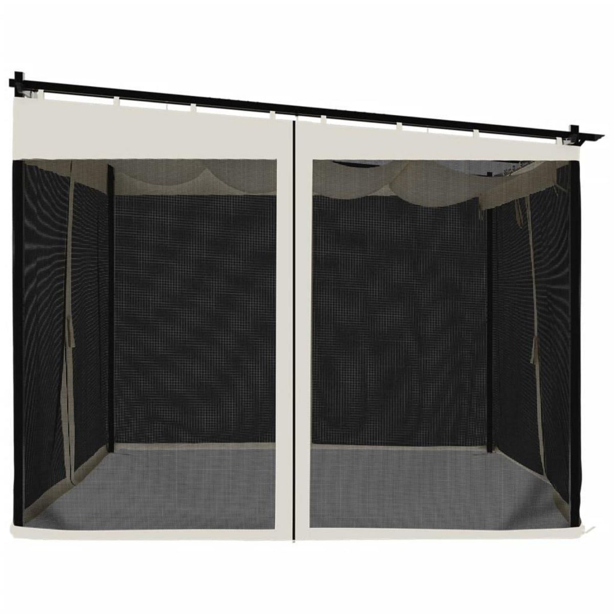 VIDAXL Tonnelle avec parois en filet creme 3x3 m acier