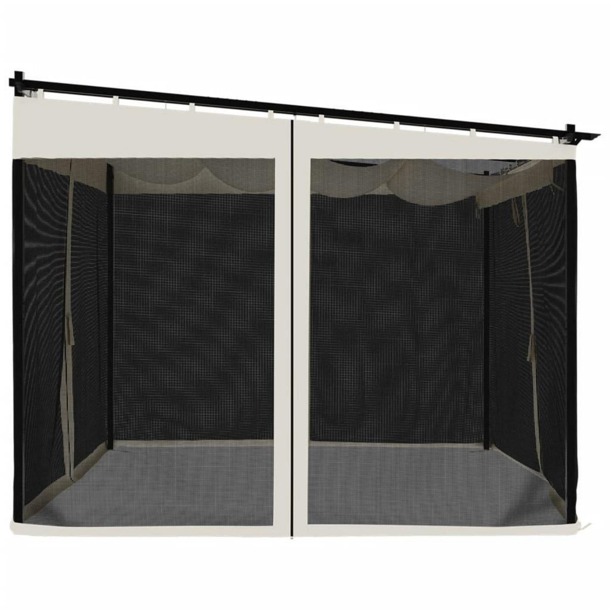 VIDAXL Tonnelle avec parois en filet creme 3x3 m acier