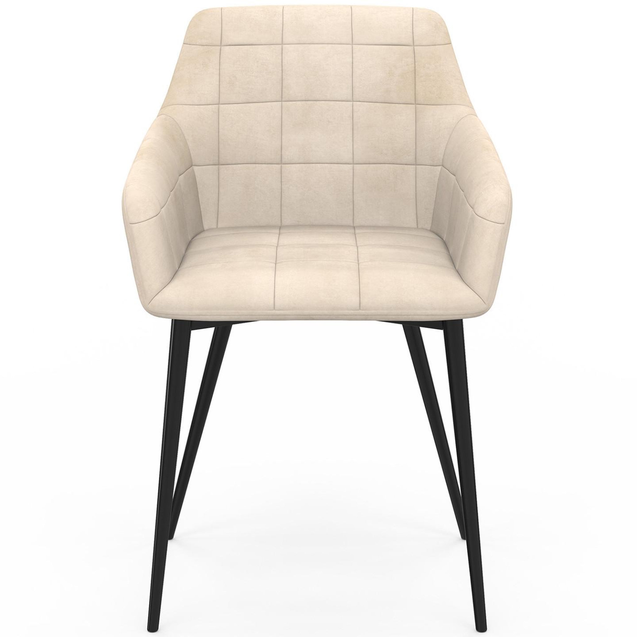 Voir la diapositive 3 : ID MARKET Lot de 2 chaises de salle à manger, fauteuils de table mady en velours beige