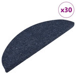 VIDAXL Tapis d'escalier auto-adhesifs 30 pcs bleu 56x17x3 cm