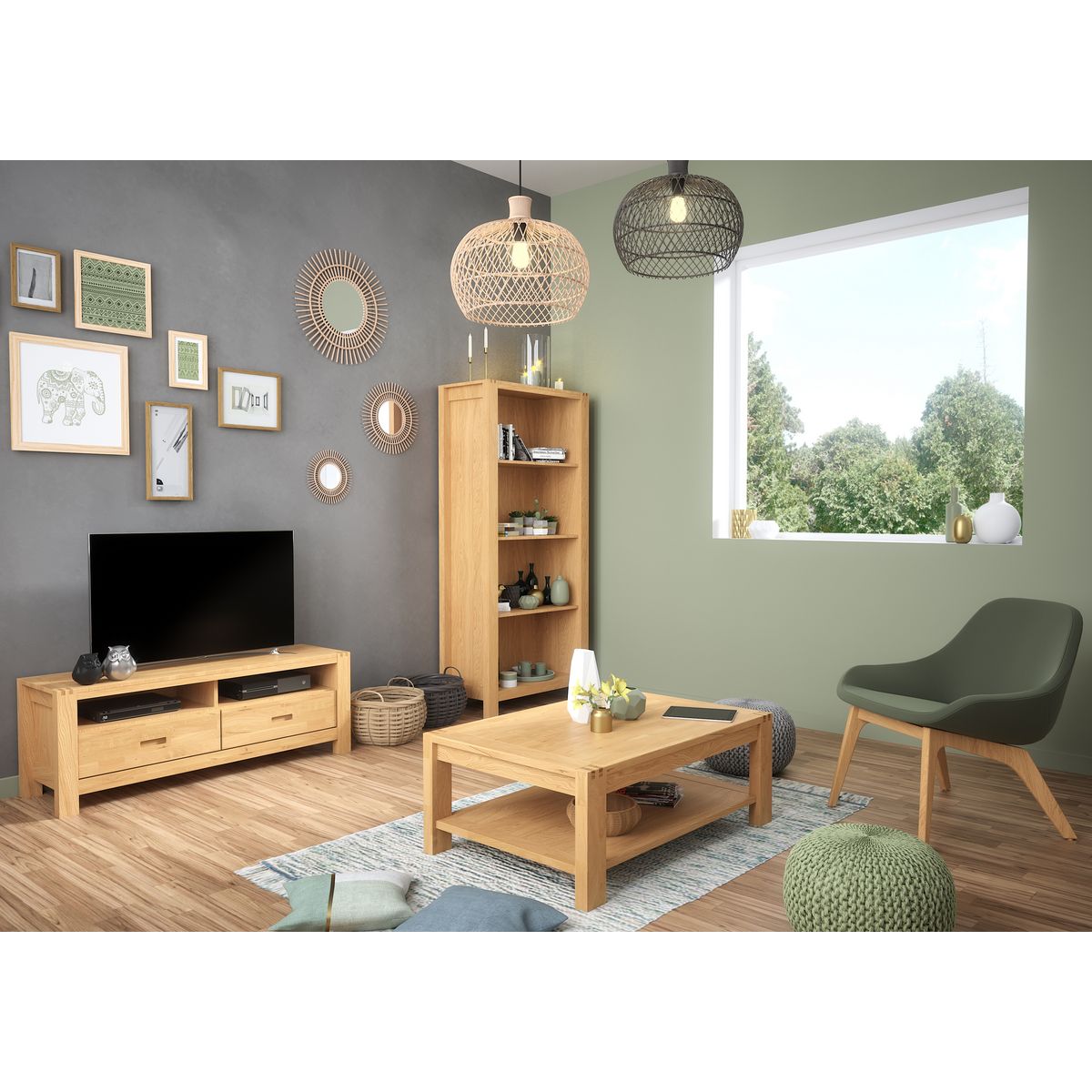 Table basse NATHAN chêne L105cm