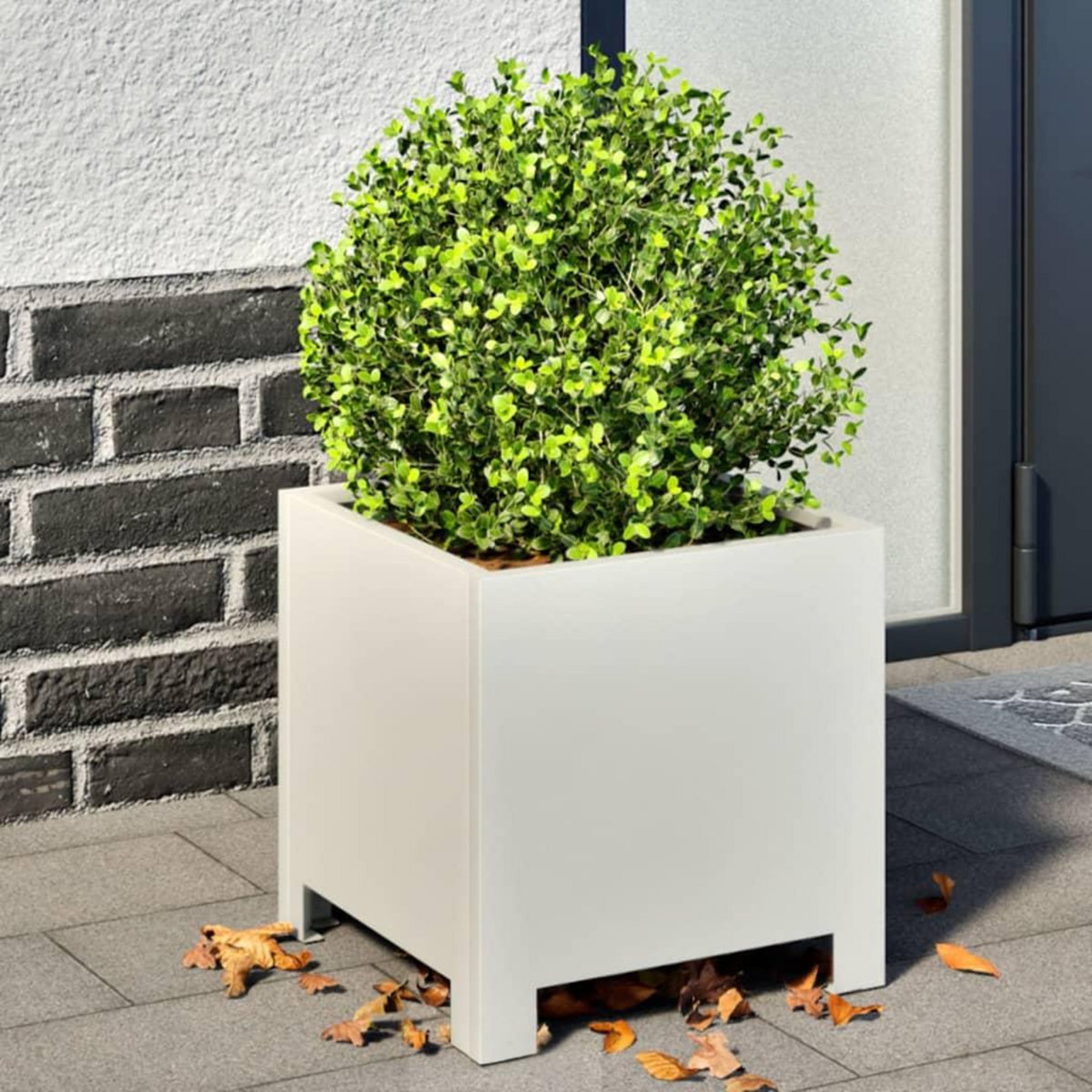 VIDAXL Jardiniere blanc 30x30x30 cm acier