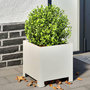Voir la diapositive 1 : VIDAXL Jardiniere blanc 30x30x30 cm acier