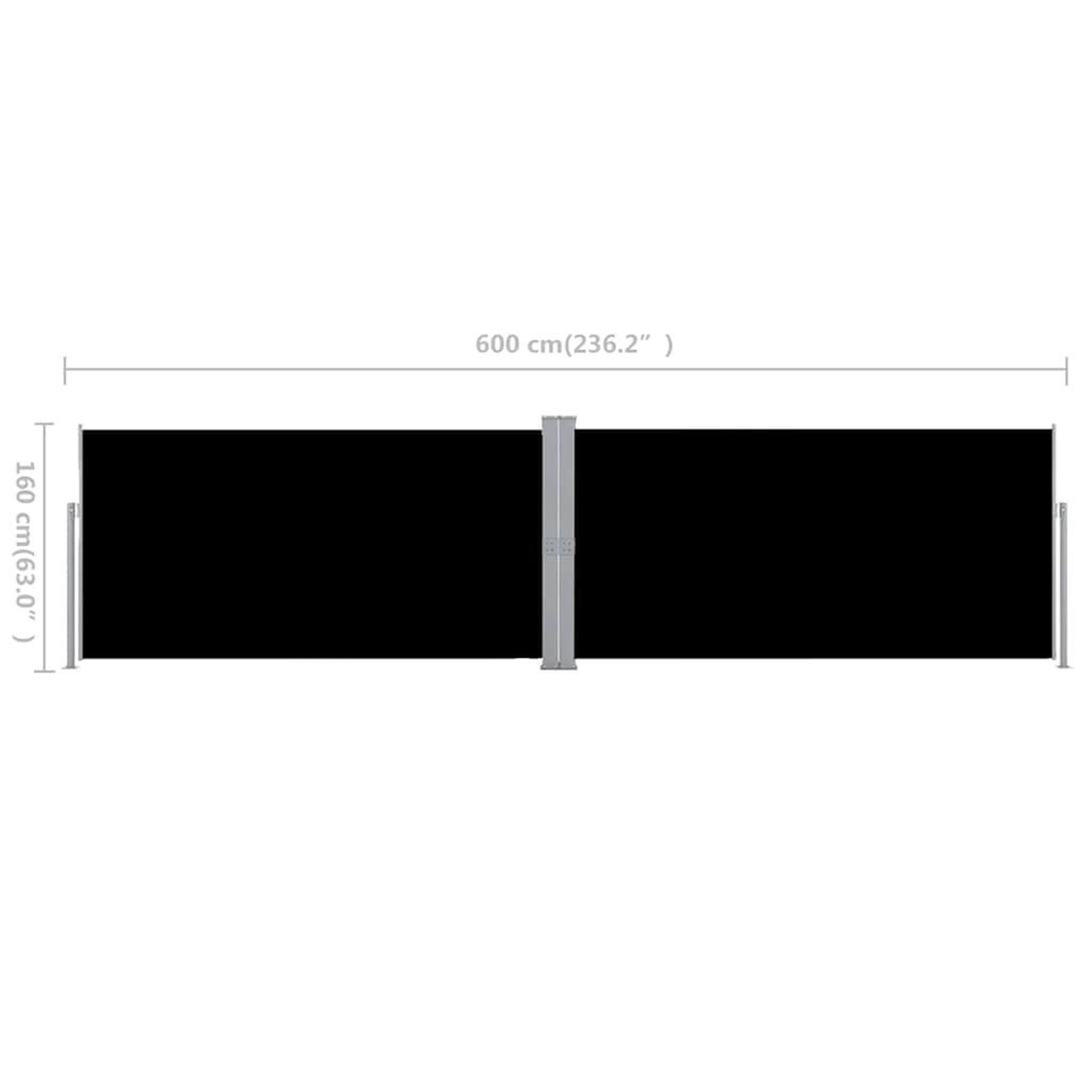 Voir la diapositive 3 : VIDAXL Auvent lateral retractable Noir 160 x 600 cm