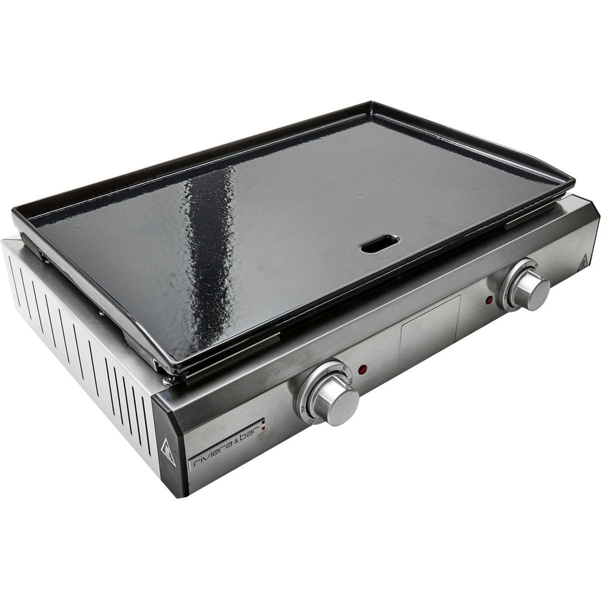 Voir la diapositive 4 : Riviera & Bar Plancha électrique QPL1060 émaillée 2 brûleurs à poser, 57x35 cm