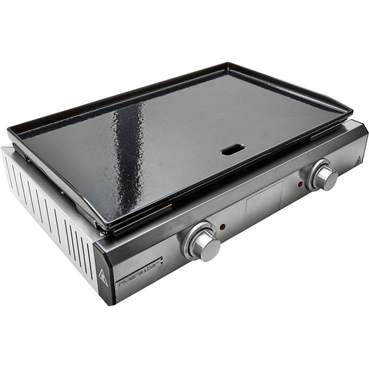 Riviera & Bar Plancha électrique QPL1060 émaillée 2 brûleurs à poser, 57x35 cm