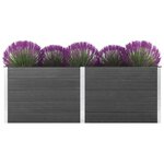 VIDAXL Lit sureleve de jardin 250x50x91 cm WPC Gris