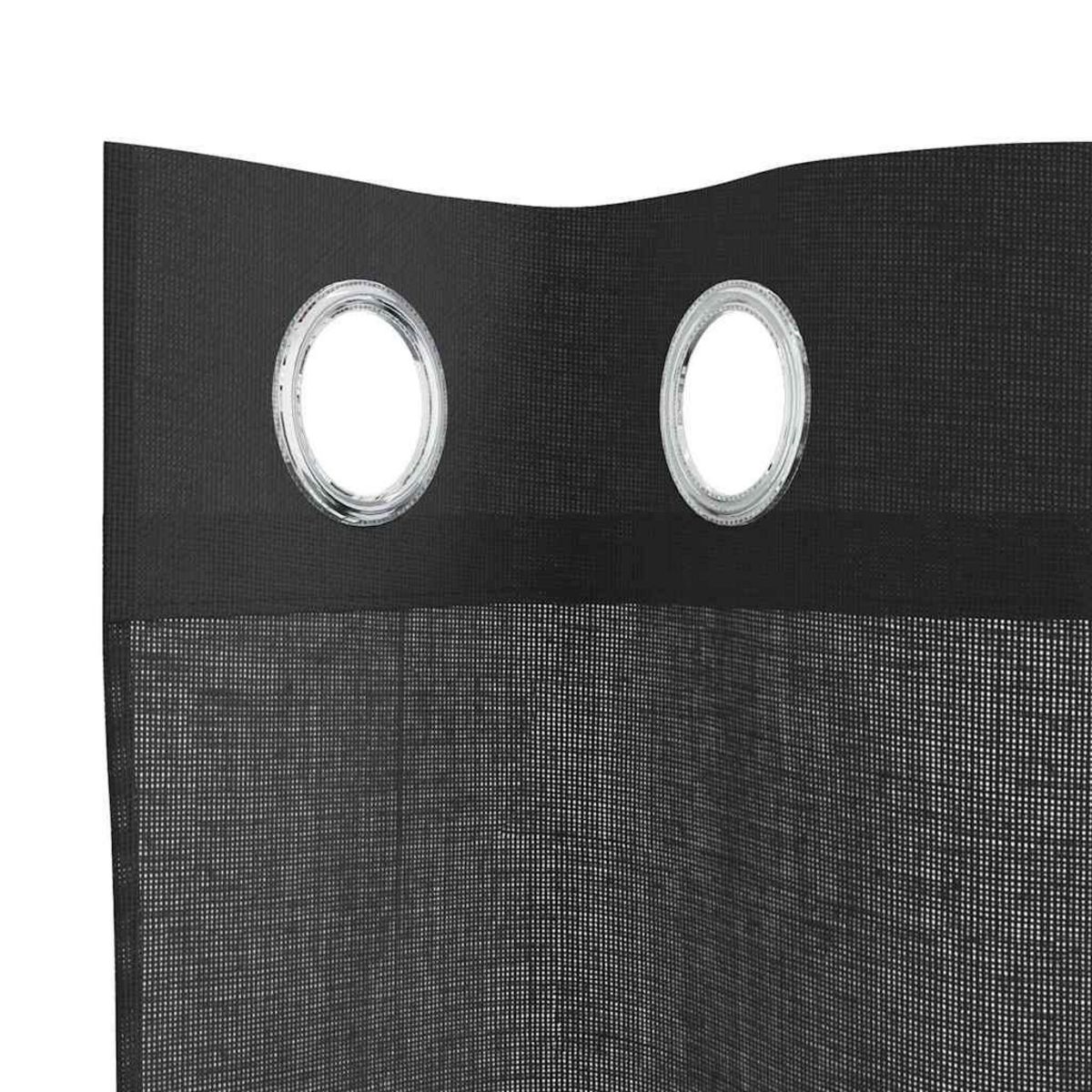 VIDAXL Rideaux en voile avec œillets 2 pcs noir 140x225 cm