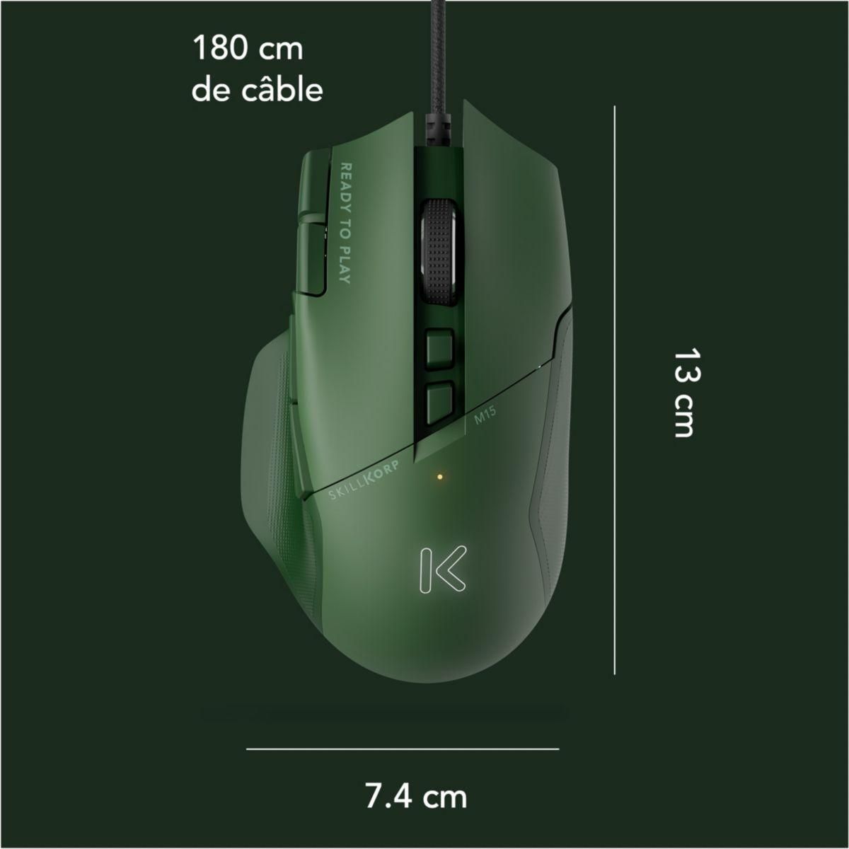 SKILLKORP Souris Gamer Filaire M15 VERTE V2 Progress